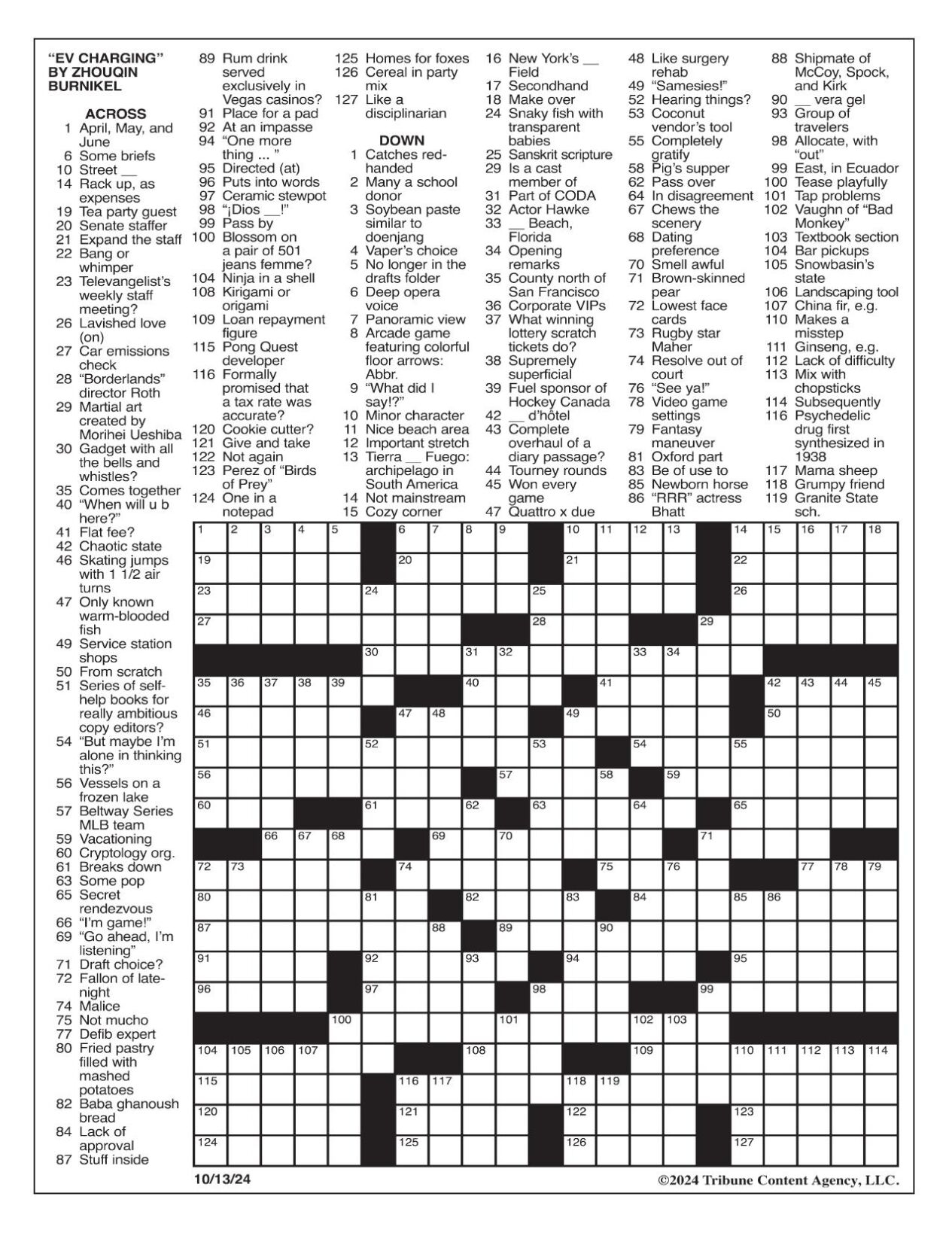 LA Times Crossword Oct 13 2024 Crosswords Yakimaherald