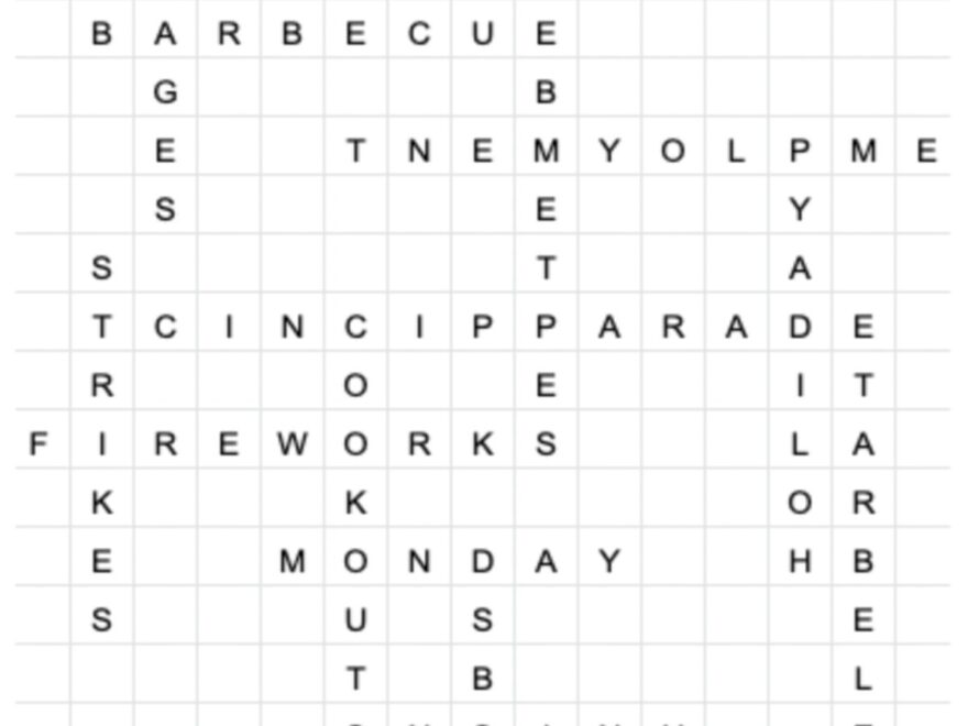Labor Day Word Search Printable Free Word Find Answer Key