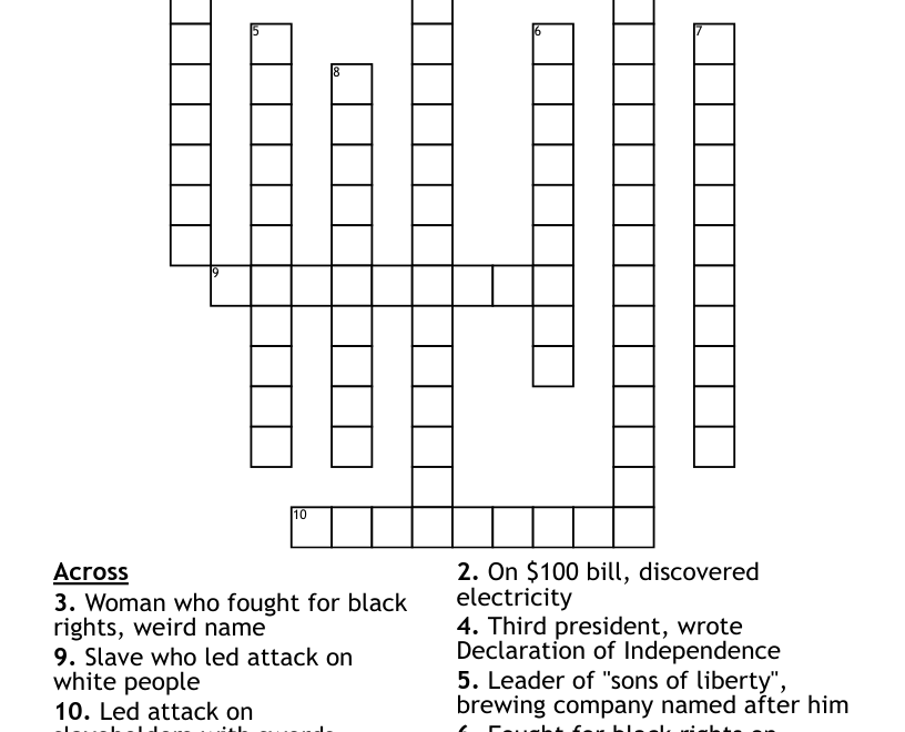 Leaders In American History Crossword WordMint