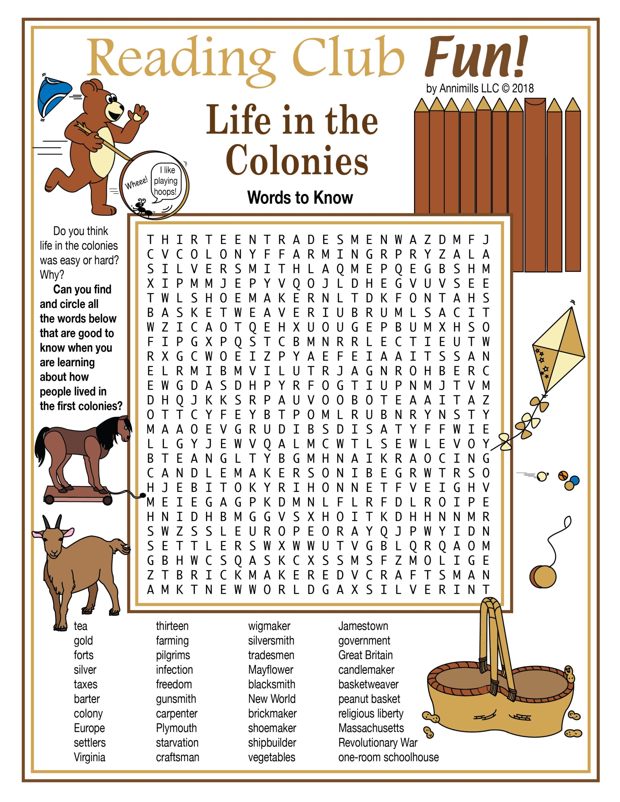 Kids Virginia Crossword Puzzle Printable