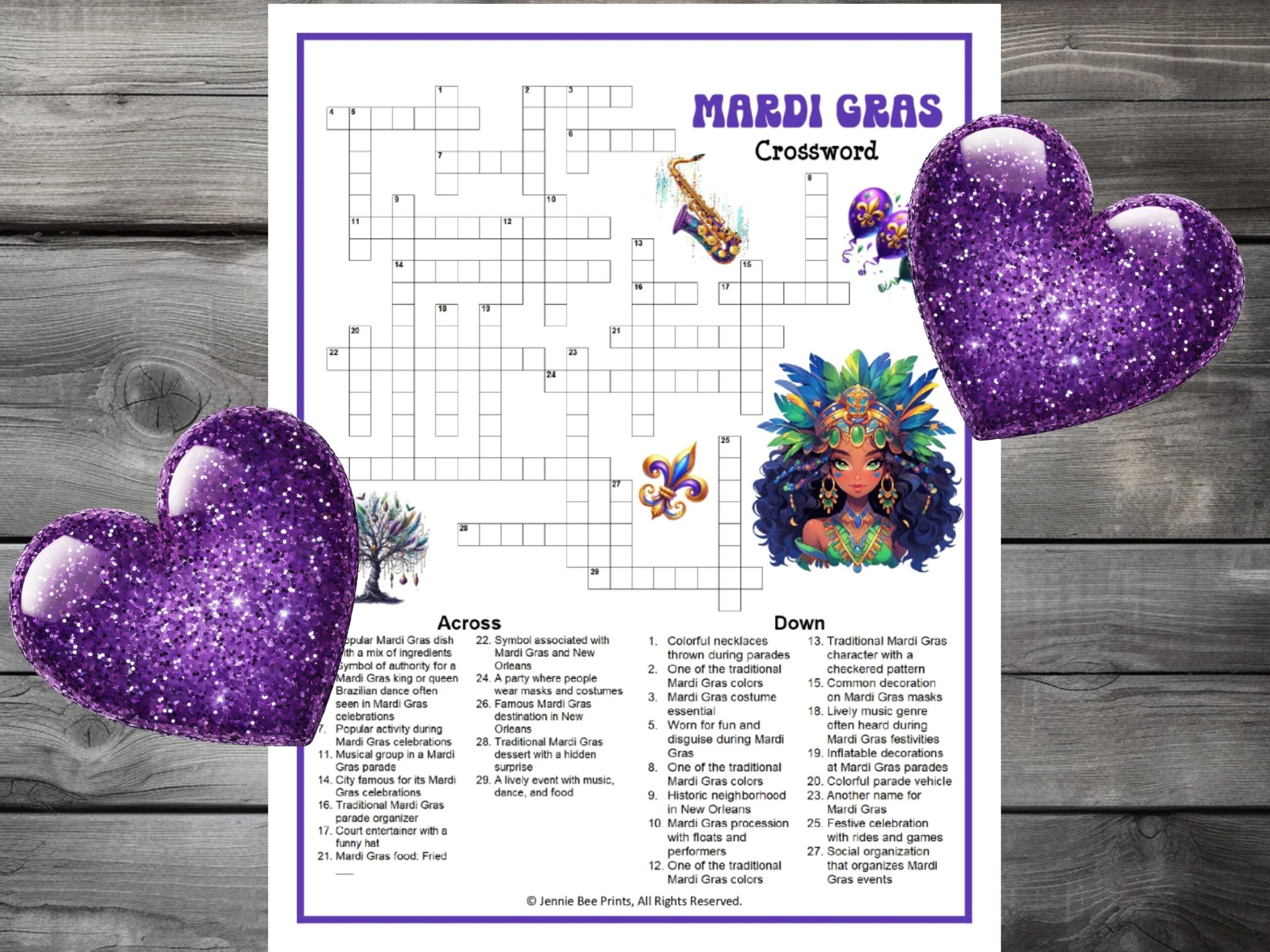 Mardi Gras Crossword Puzzle Payhip