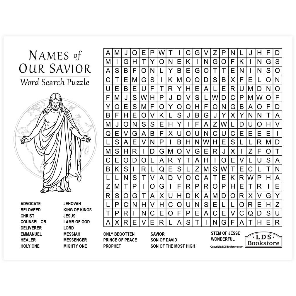 Names Of Our Savior Word Search Printable Names Of Our Savior Word Search Printable