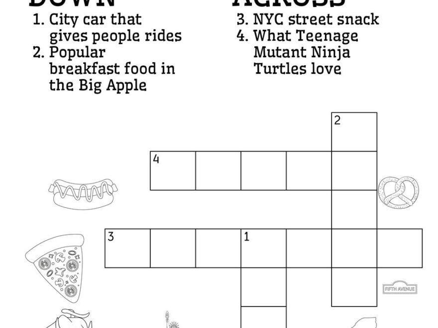 New York City Crossword Puzzle Beeloo Printable Crafts And Activities For Kids