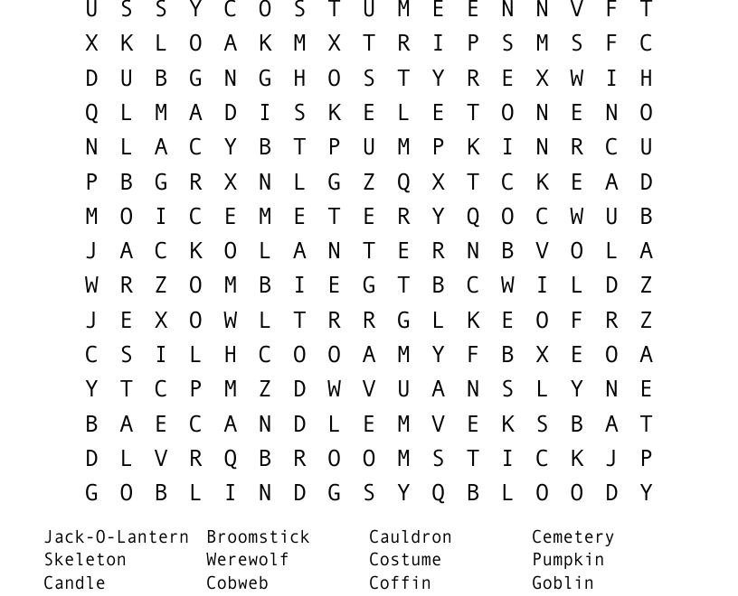 NO PREP HALLOWEEN Crossword Puzzle Worksheet Activity October Worksheets Library