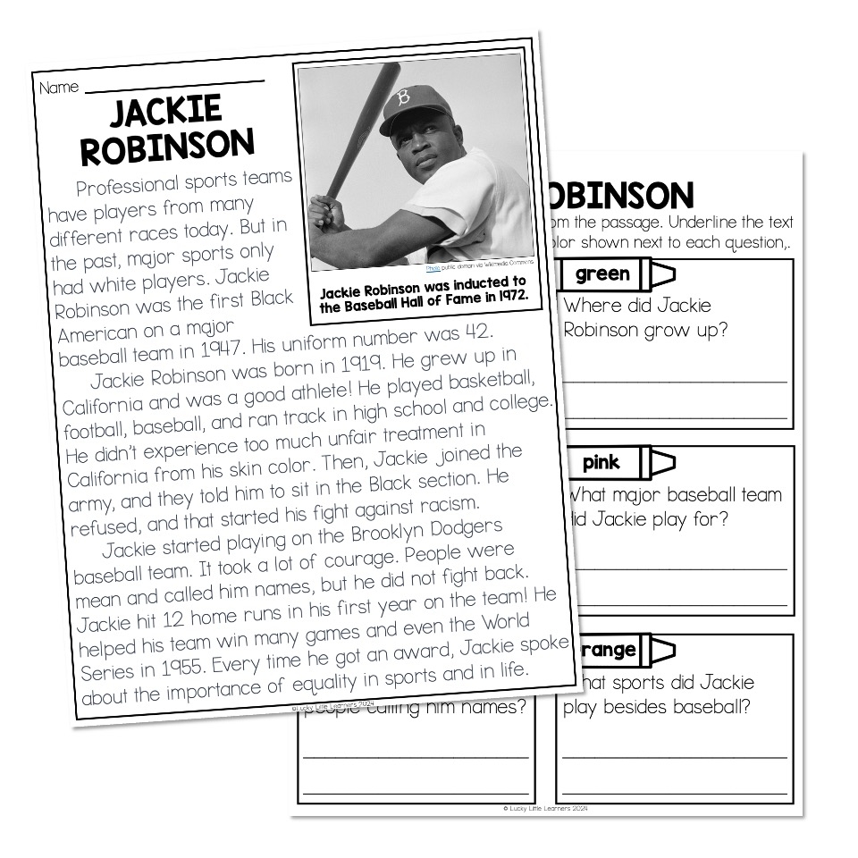 Jackie Robinson Crossword Printable