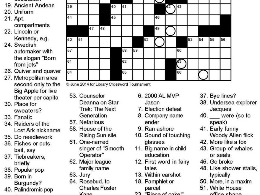 Of Course Crossword Puzzle