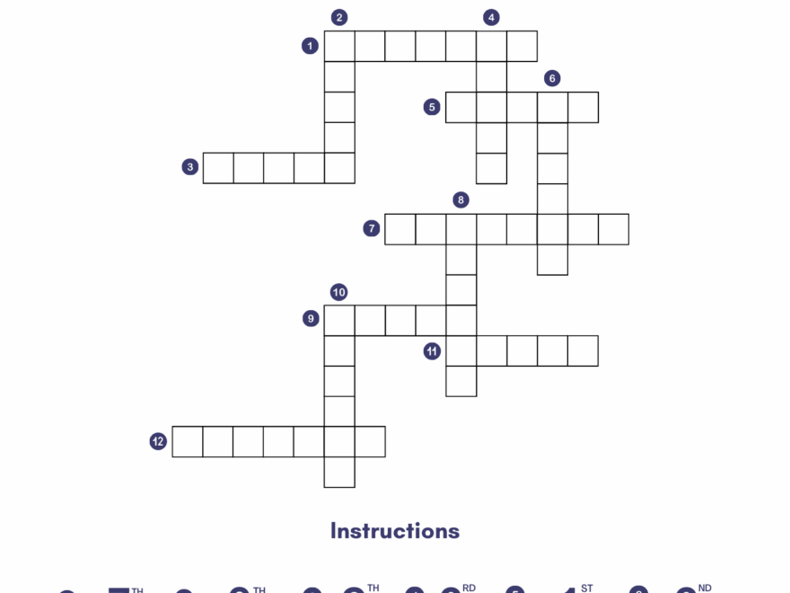 Ordinal Numbers Crossword Puzzle Worksheets For Grade 1 Kidpid