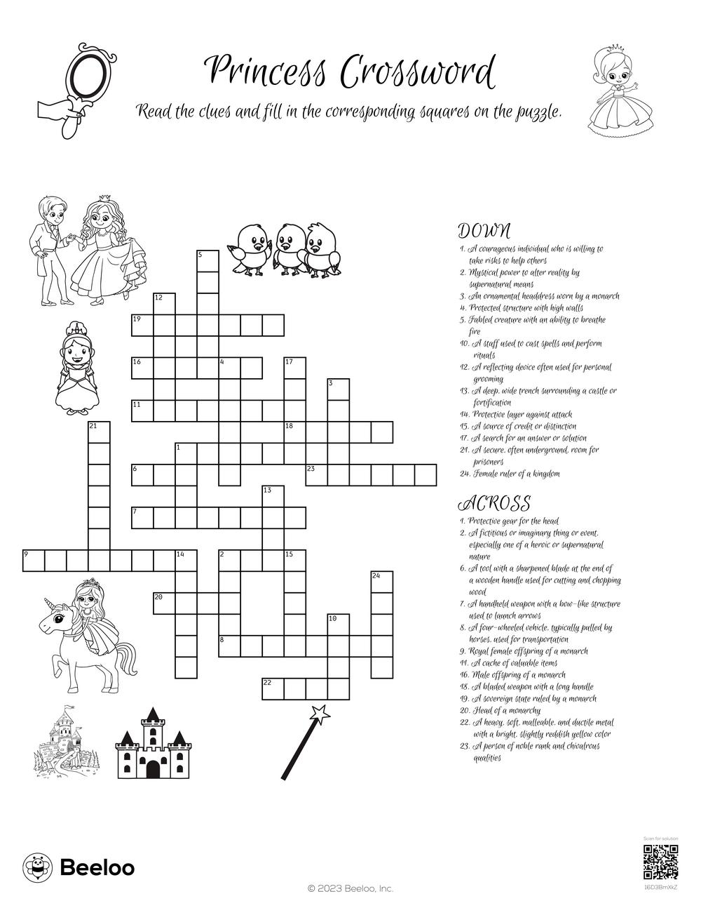 Princess themed Crossword Puzzles Beeloo Printable Crafts And Activities For Kids Princess themed Crossword Puzzles Beeloo Printable Crafts And Activities For Kids