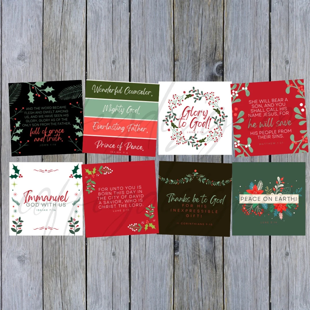 Printable ESV Christmas Scripture Cards Bible Verse Christ Jesus Is Born Rejoice Download Instant Digital Place Cards Etsy