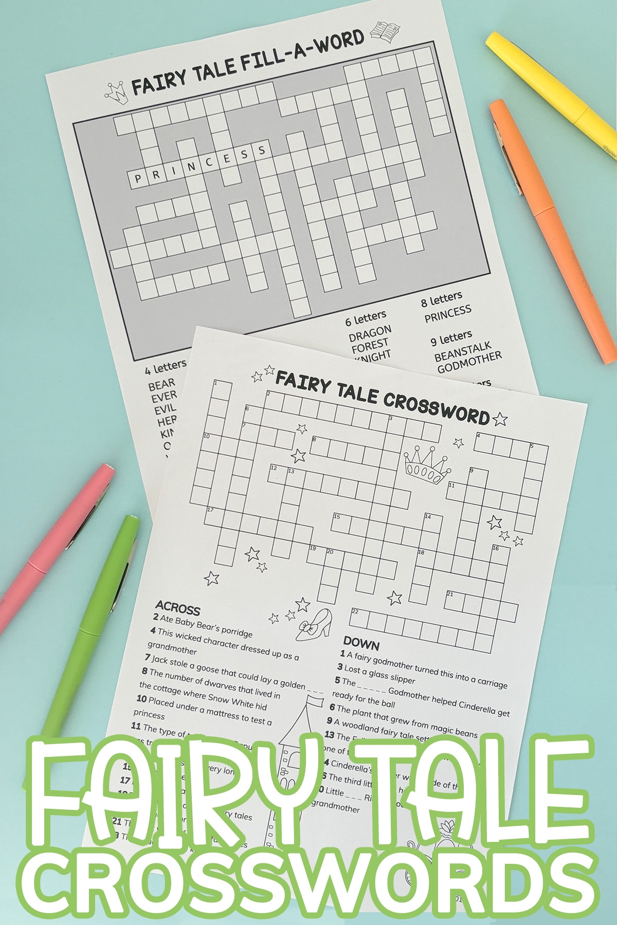 Printable Fairy Tale Crossword Puzzles