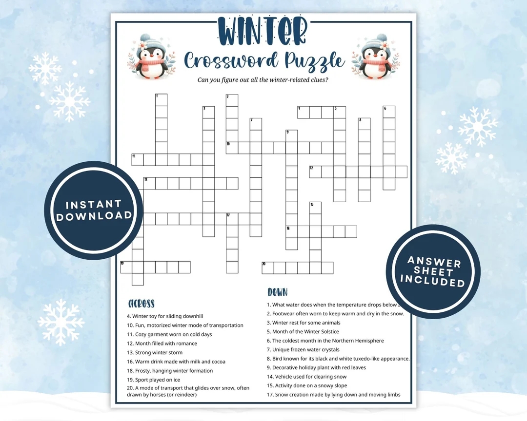 Fun Crosswords Printable