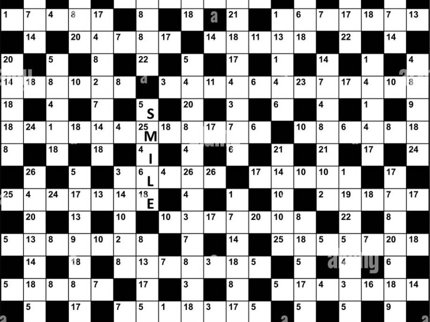 Puzzle Page With Codebreaker codeword Code Cracker Word Game Or Crossword Puzzle General Knowledge Some Words Already In Place Medium Level Stock Vector Image Art Alamy