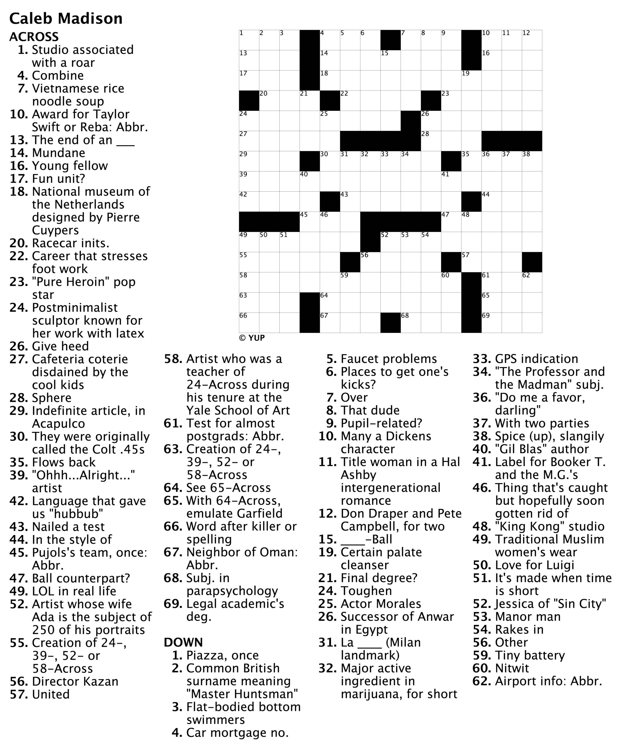 Hartford Courant Printable Crossword Puzzle