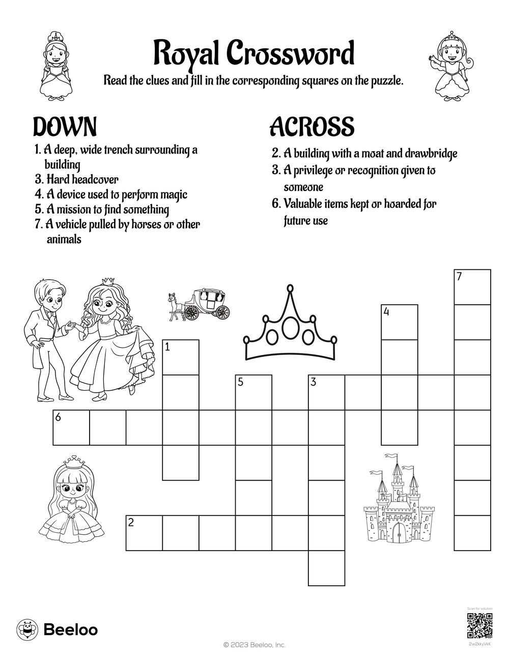 Royal Crossword Beeloo Printable Crafts And Activities For Kids