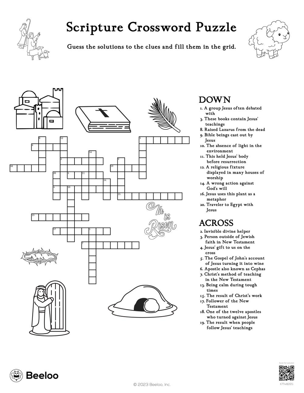 Scripture Crossword Puzzle Beeloo Printable Crafts And Activities For Kids Scripture Crossword Puzzle Beeloo Printable Crafts And Activities For Kids