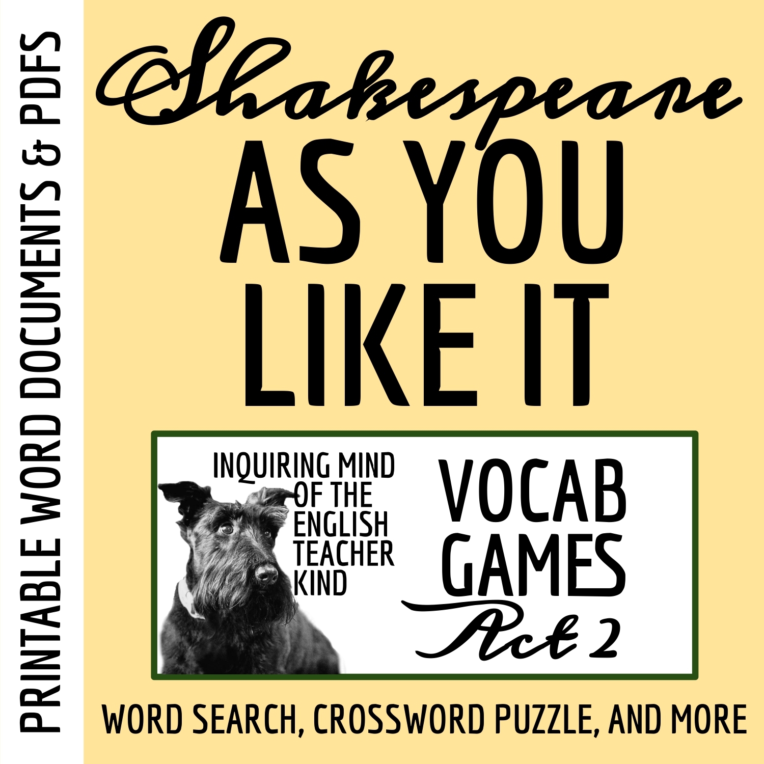 Shakespeare s As You Like It Act 2 Vocabulary Games For High School Classful Shakespeare s As You Like It Act 2 Vocabulary Games For High School Classful