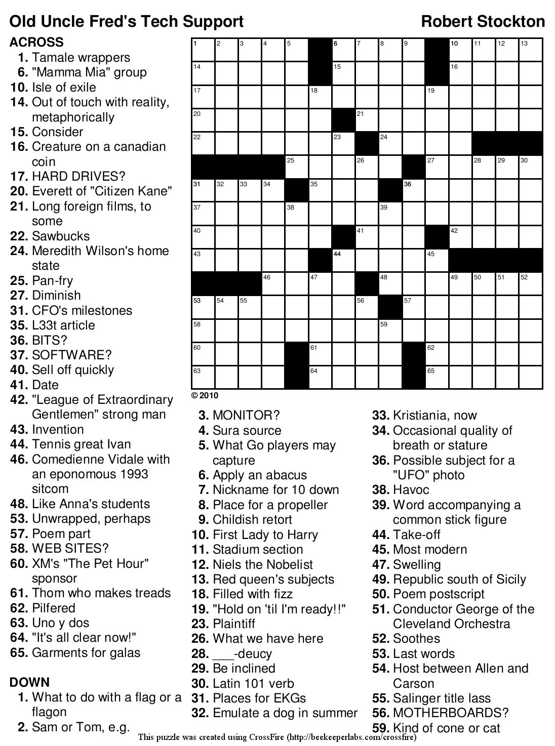 Sheffer Hot Sale Crossword Puzzle