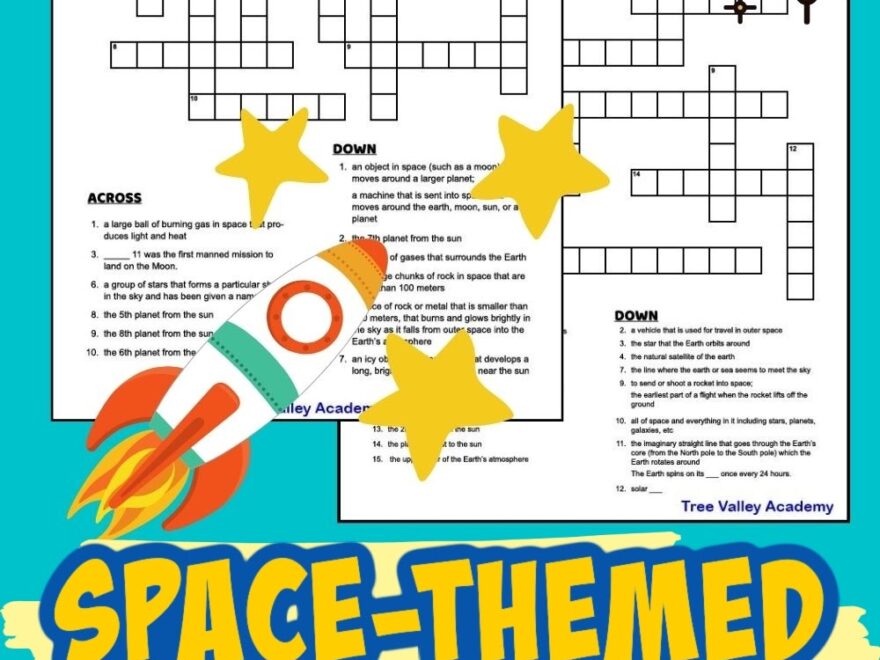 Space Themed Crossword Puzzles Grades 5 6