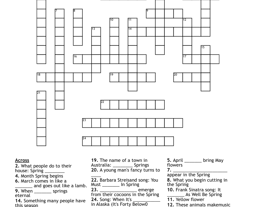 SPRING Crossword WordMint