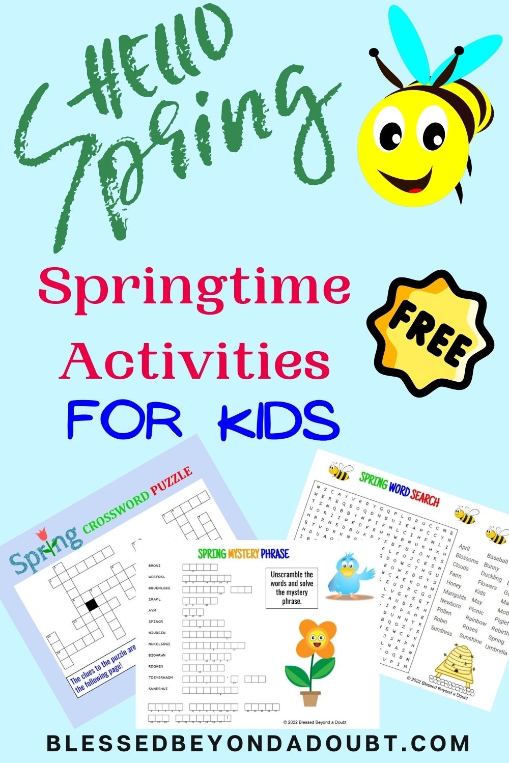Free Printable Spring Crossword