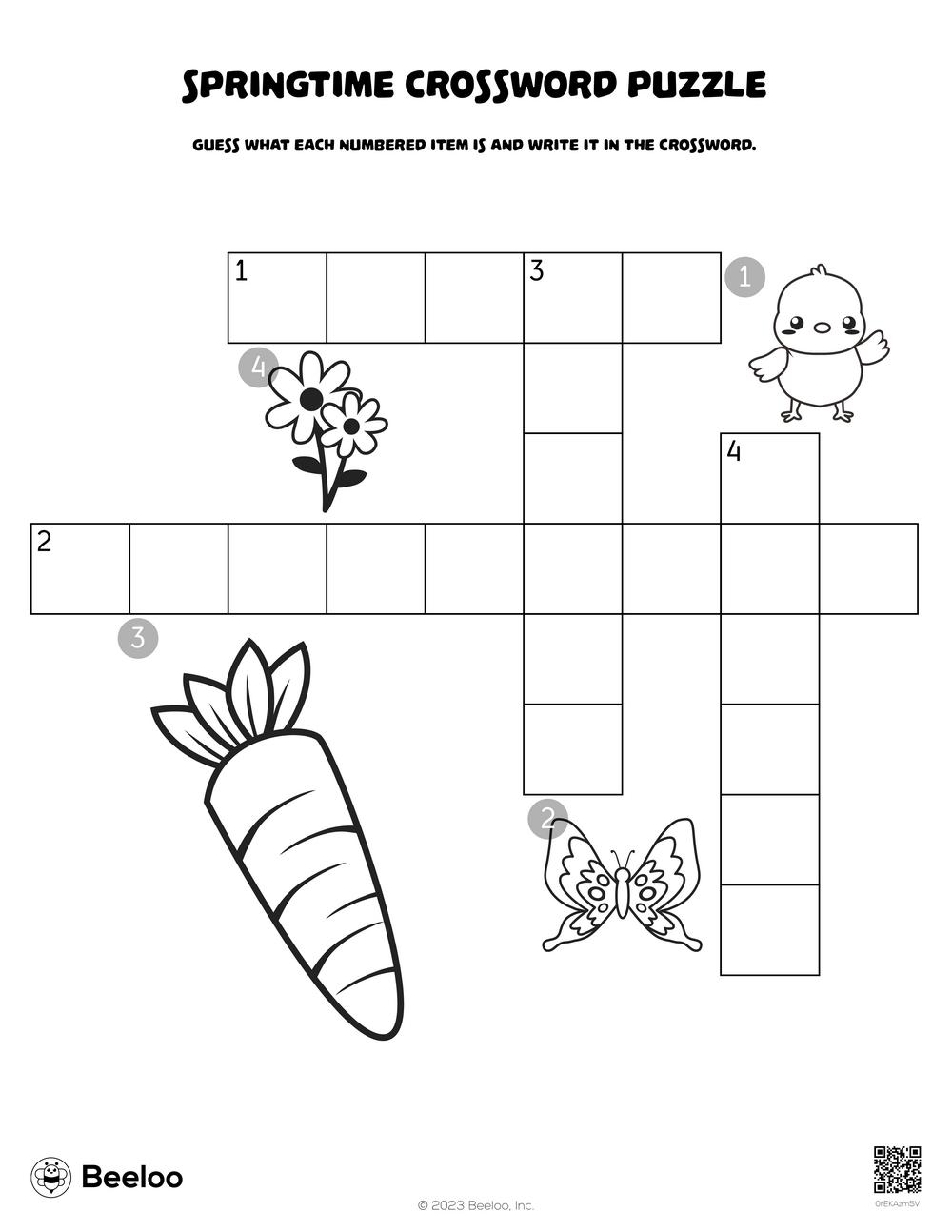 Springtime Easter themed Crossword Puzzles Beeloo Printable Crafts And Activities For Kids