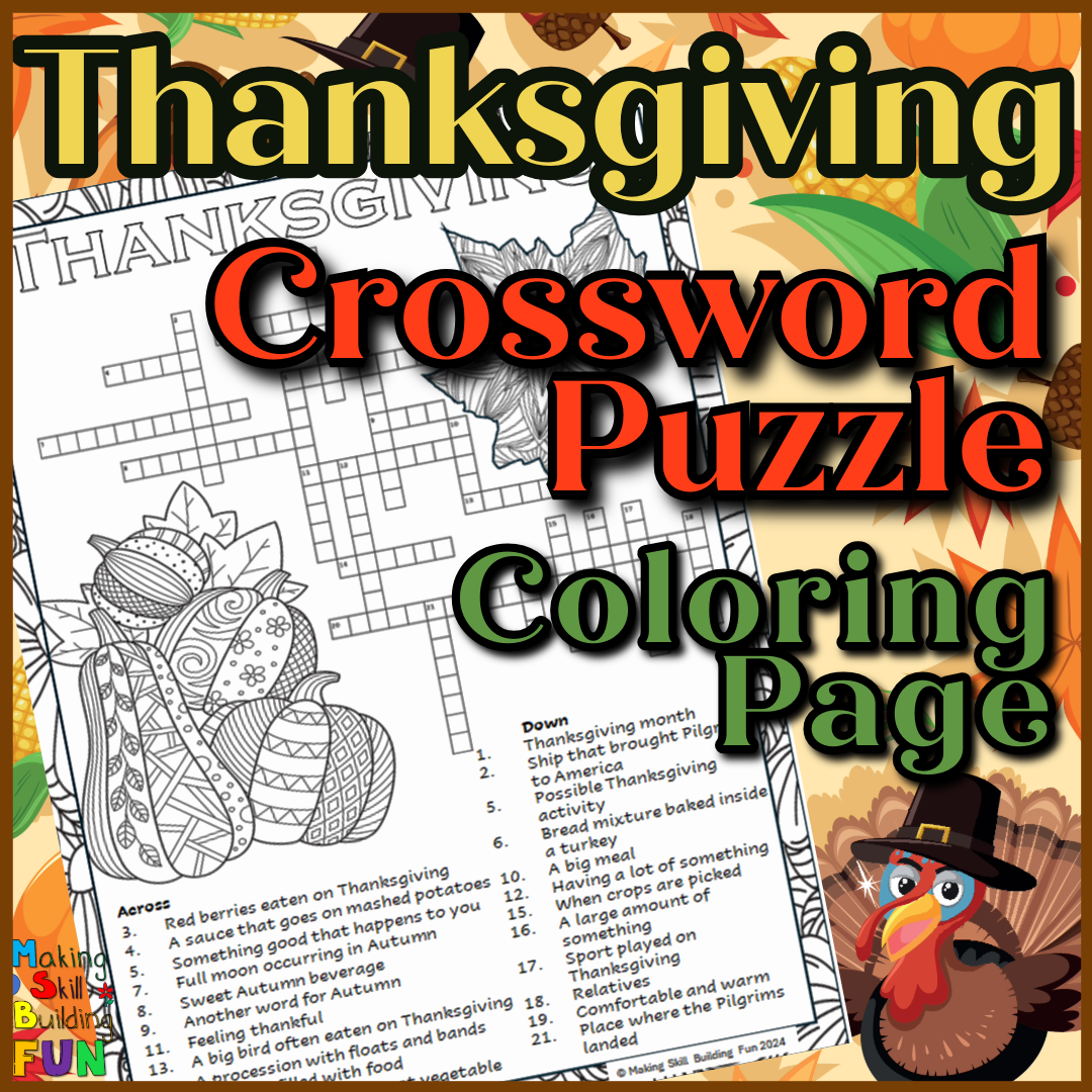 Thanksgiving Crossword Puzzle Coloring Page With Word Bank Printable Digital 3rd Grade 4th Grade 5th Grade Classful Thanksgiving Crossword Puzzle Coloring Page With Word Bank Printable Digital 3rd Grade 4th Grade 5th Grade Classful