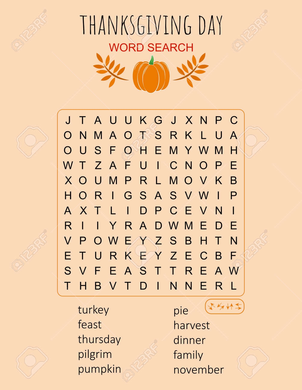 Free Printable Thanksgiving Crossword Puzzle