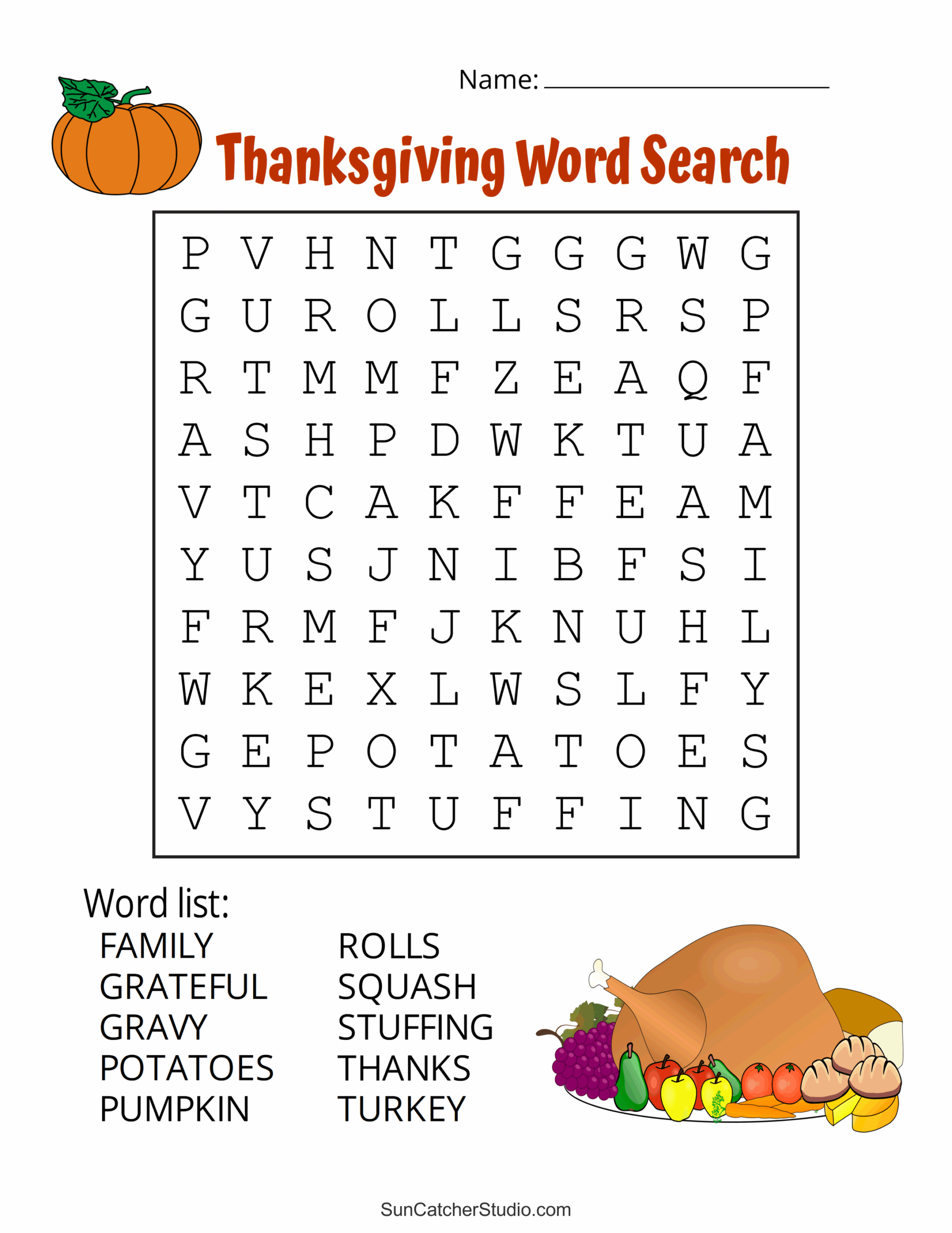 Thanksgiving Word Search Free Printable Puzzles Free Printables Monograms Design Tools Patterns DIY Projects