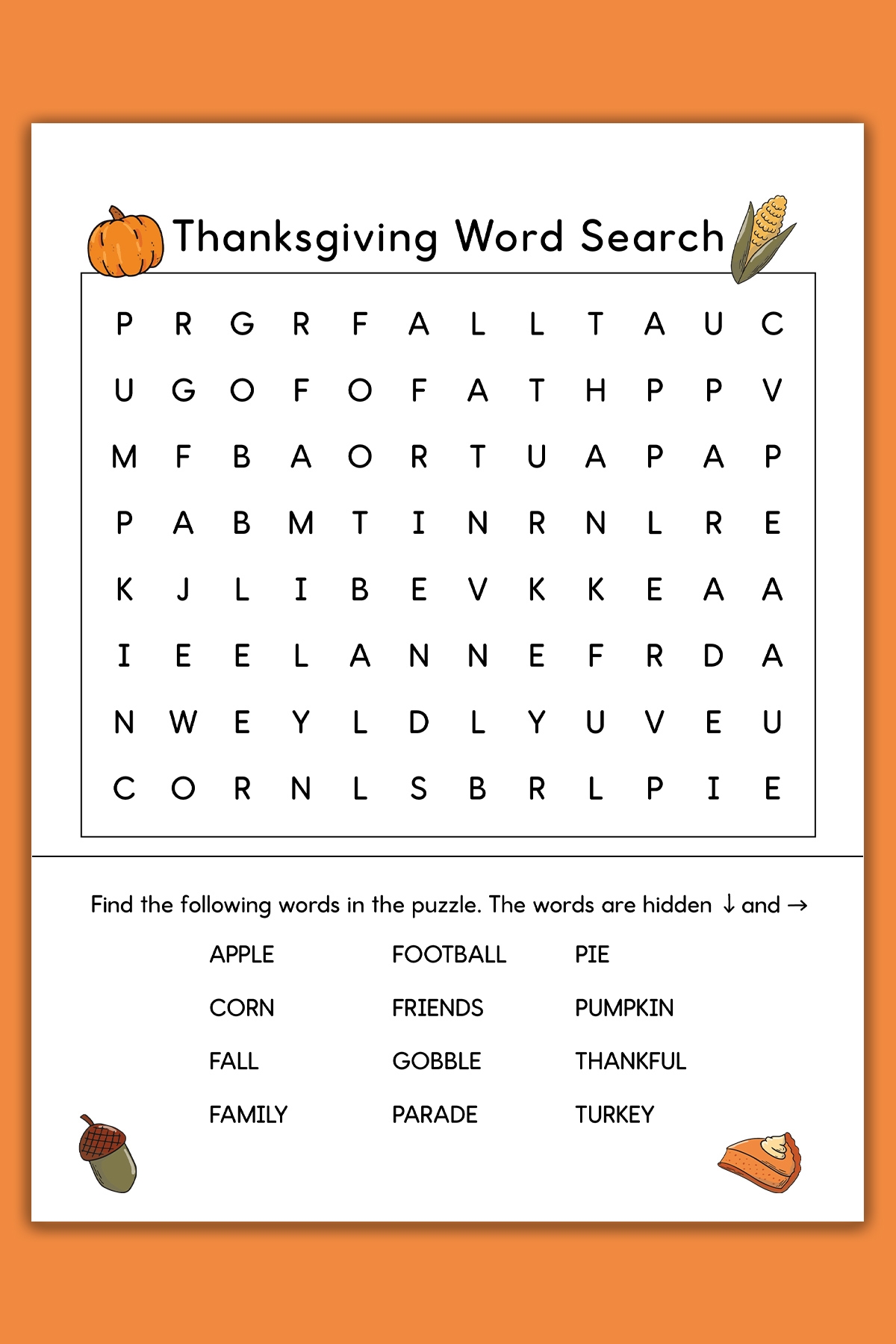 Thanksgiving Word Search Printable Set 3 Varying Levels Of Difficulty Included