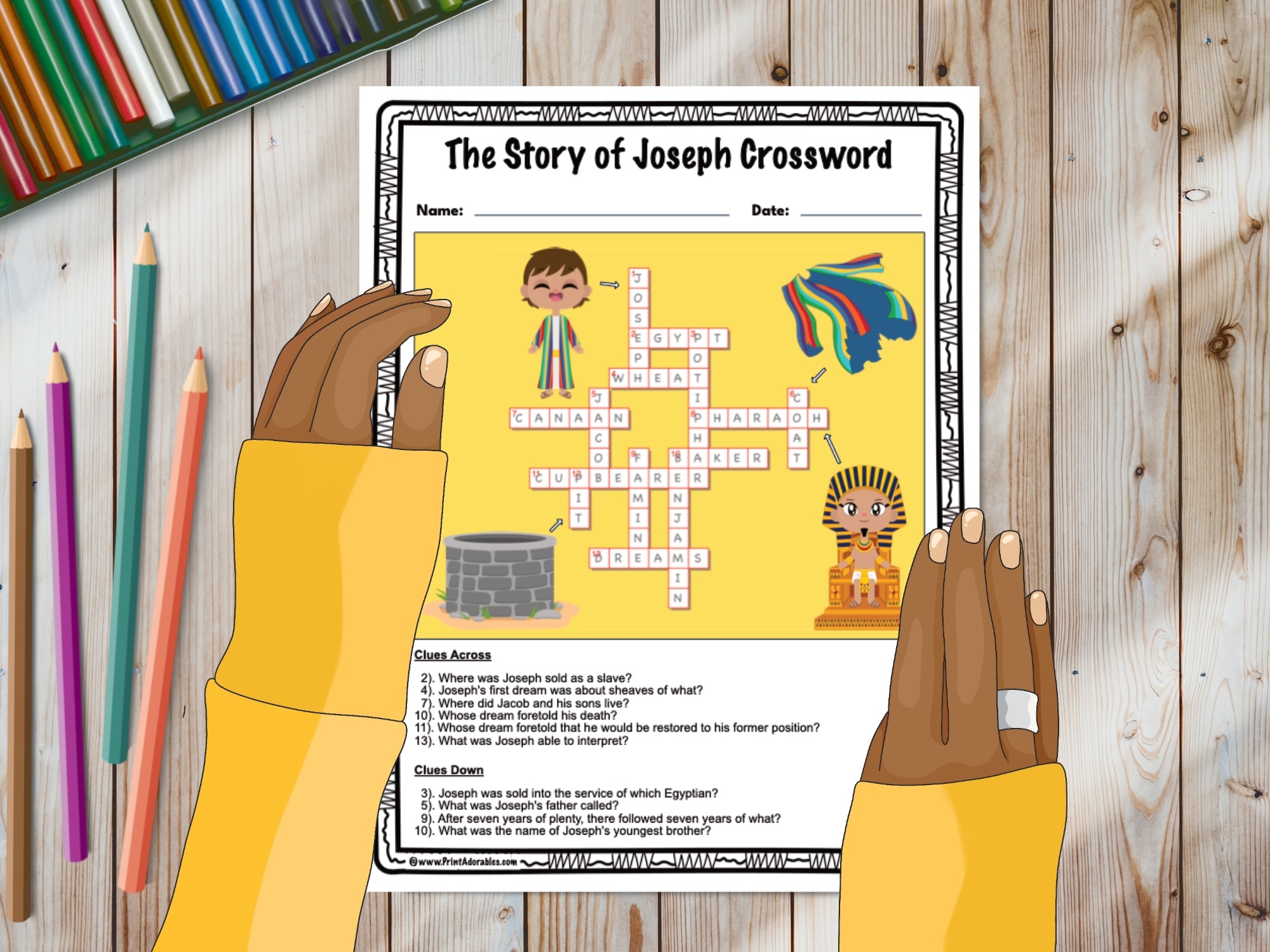 The Story Of Joseph Crossword Puzzle Printable Made By Teachers