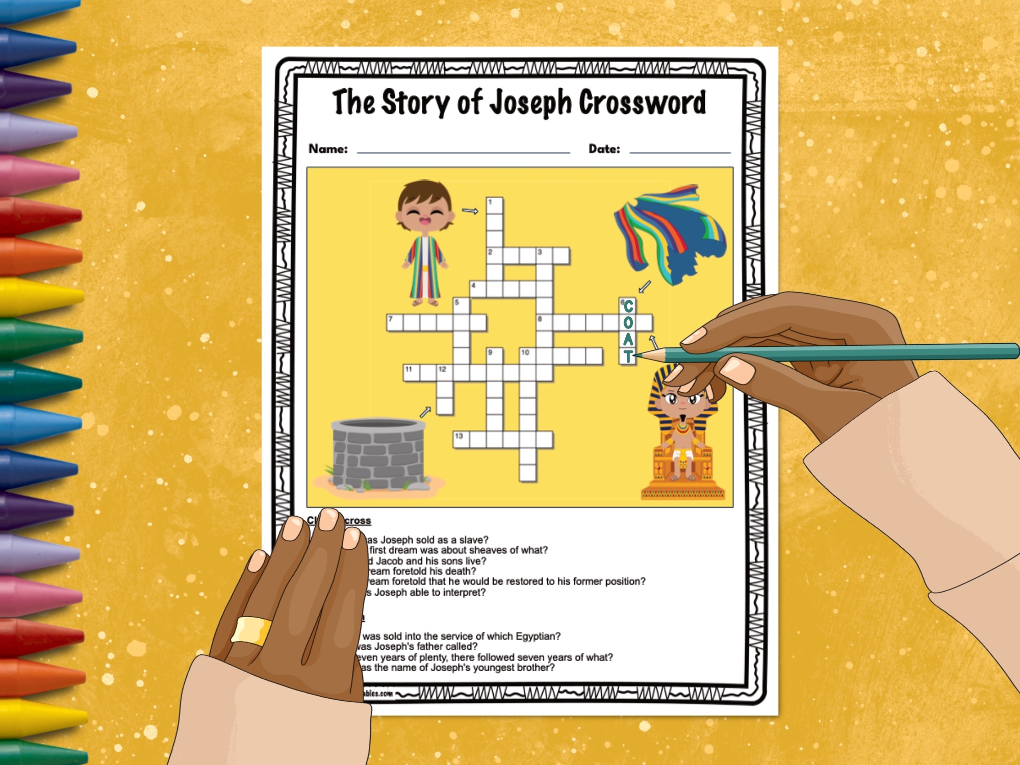 The Story Of Joseph Crossword Puzzle Printable Made By Teachers
