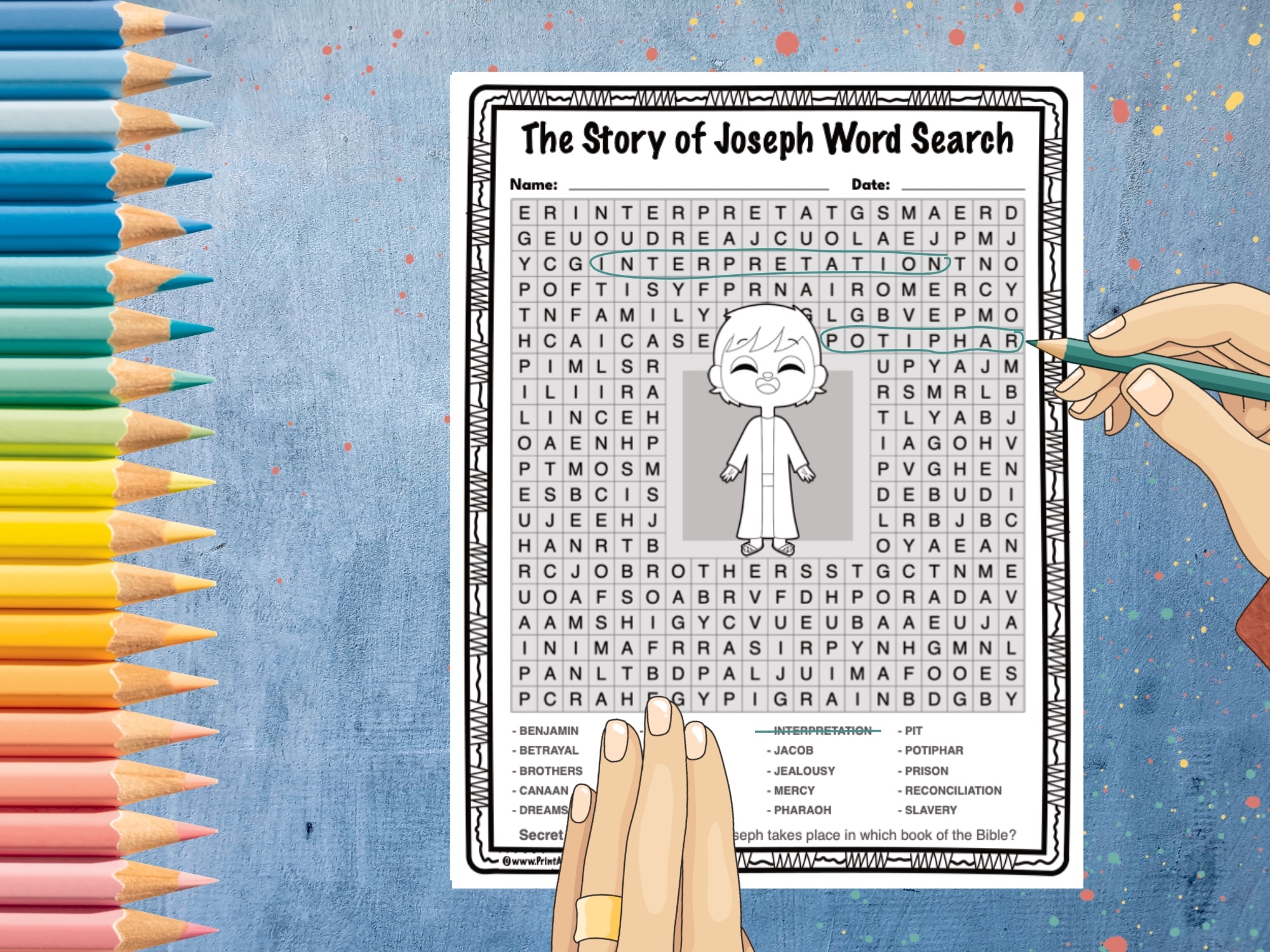 The Story Of Joseph Word Search And Crossword Puzzle Activity Pack Made By Teachers