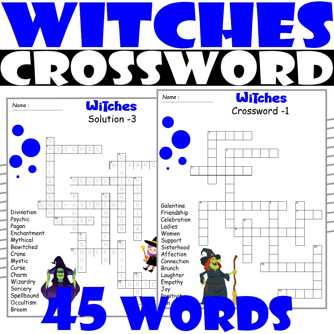 Witches Crossword Puzzle All About Cute Witches Crossword Activities Made By Teachers