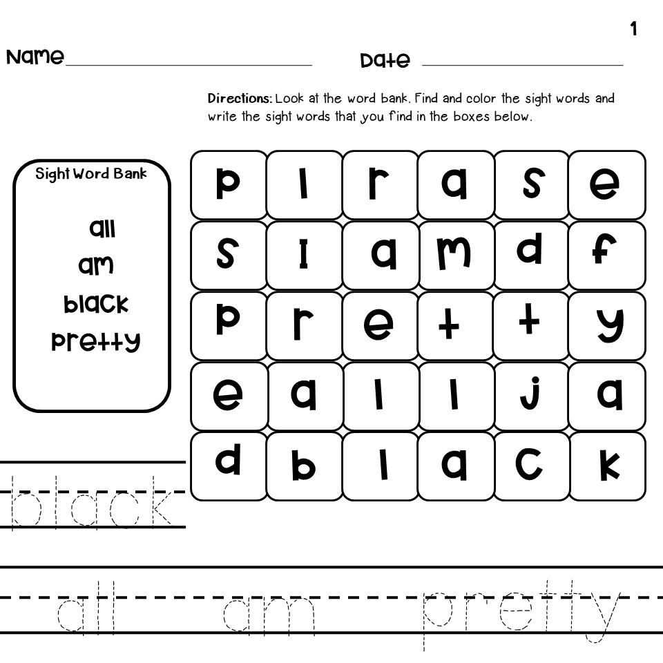 Word Find Crossword Puzzle Kinder Sight Words Google Access Digital Made By Teachers