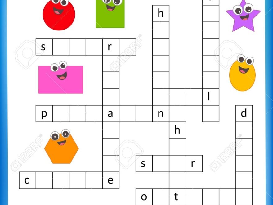 Worksheet Complete The Crossword Puzzle 2D Shapes Worksheet For Preschool Kids Royalty Free SVG Cliparts Vectors And Stock Illustration Image 68973940