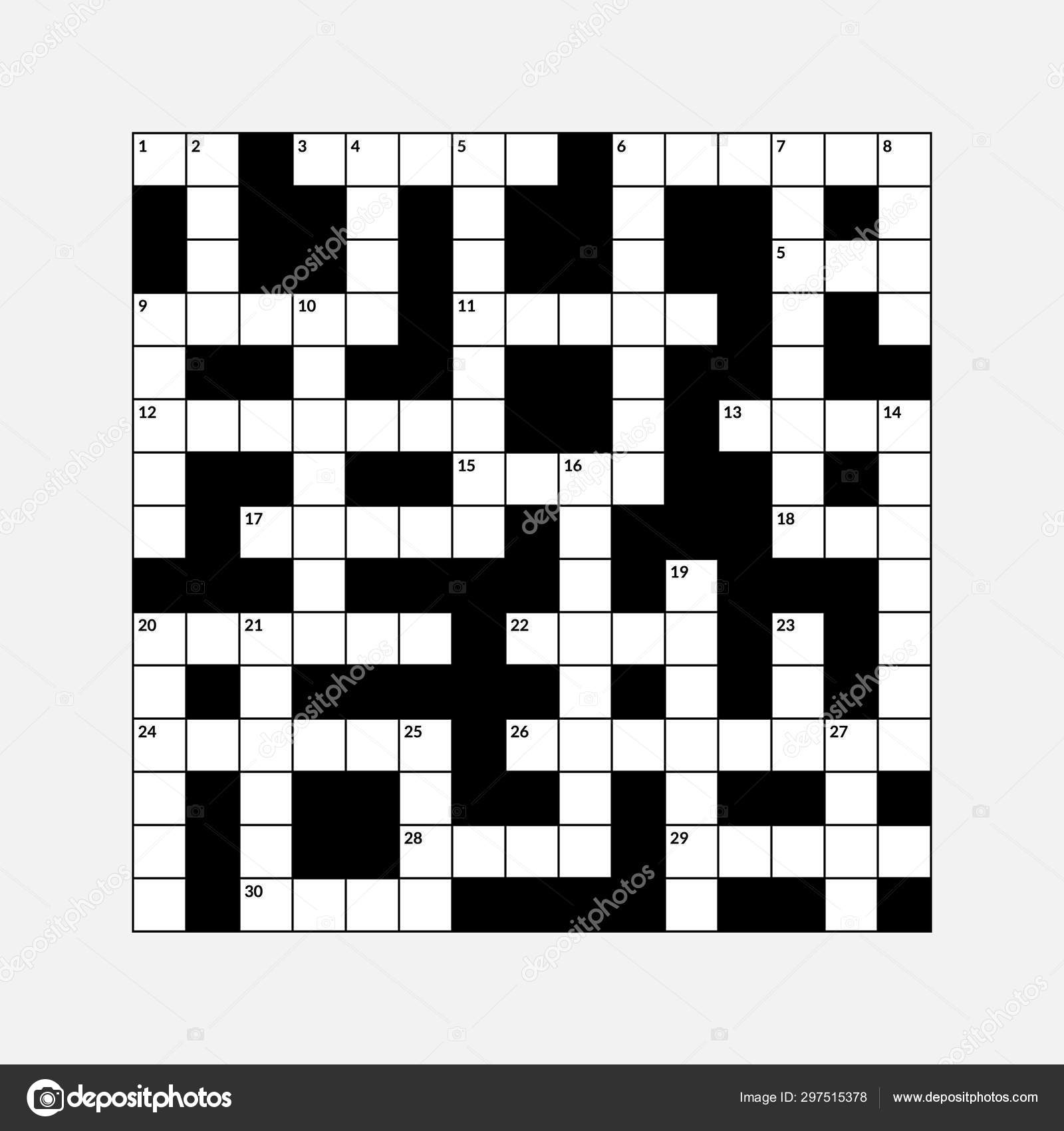 15x15 Crossword Puzzle Vector Illustration Empty Squares Stock Vector By extracoin 297515378