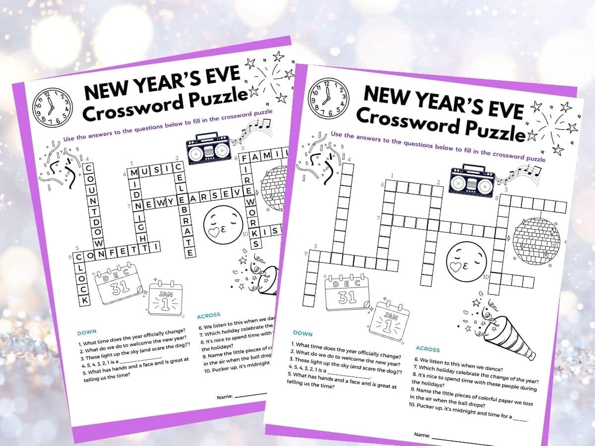 3 Printable New Years Word Games For Kids
