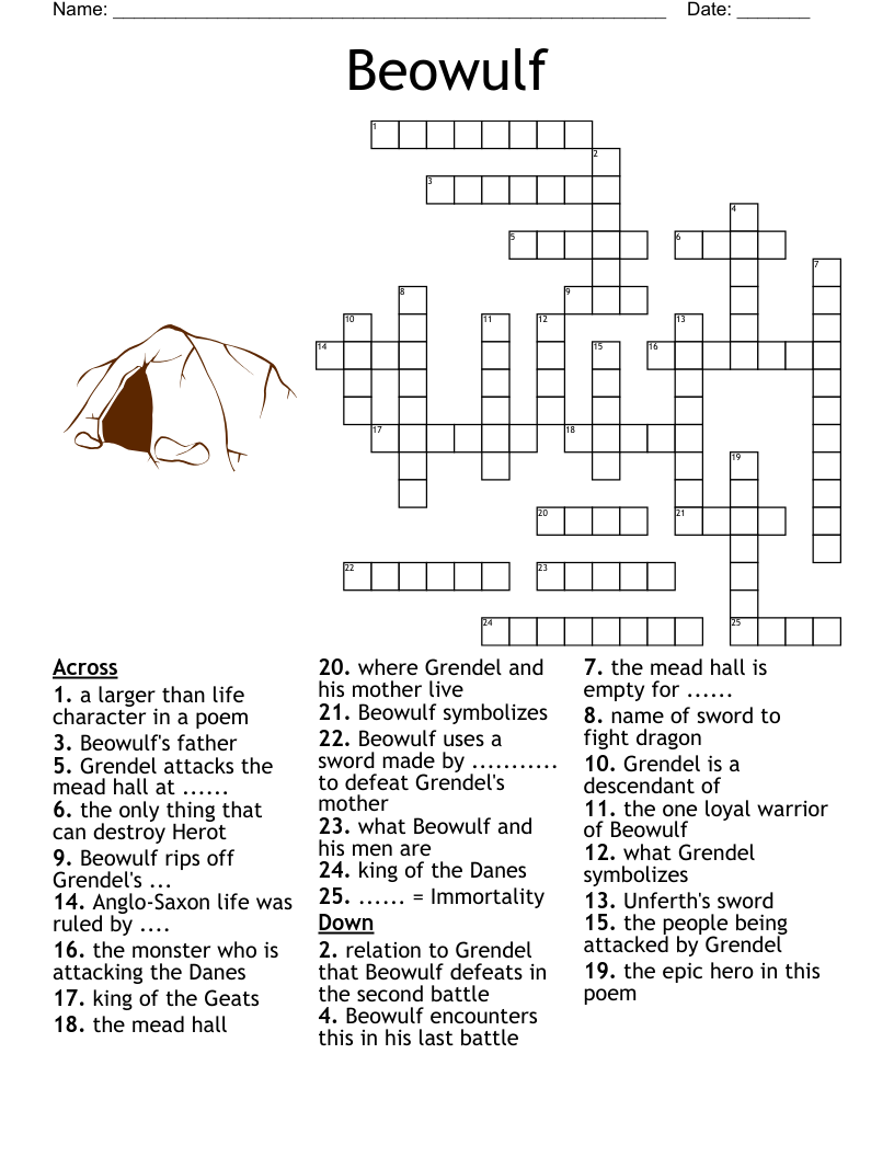 Beowulf Crossword WordMint Beowulf Crossword WordMint