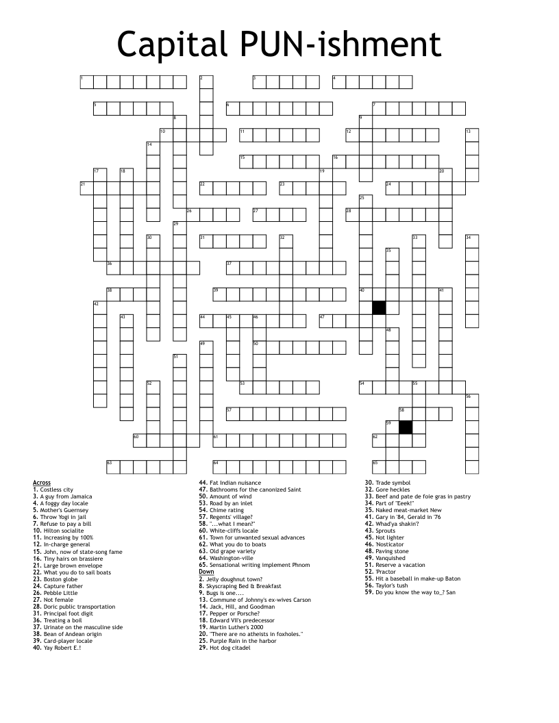 Capital PUN ishment Crossword WordMint Capital PUN ishment Crossword WordMint