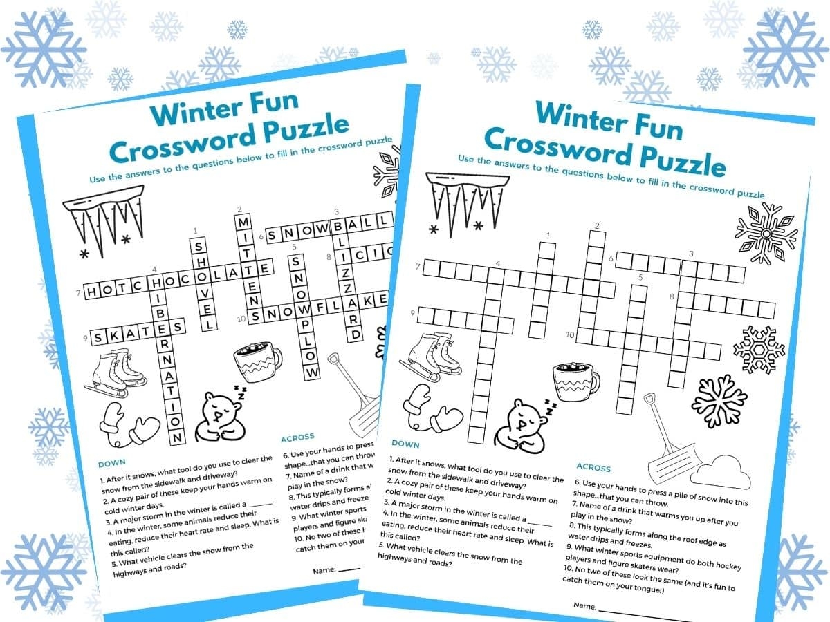 Chilly Winter Word Games For Kids