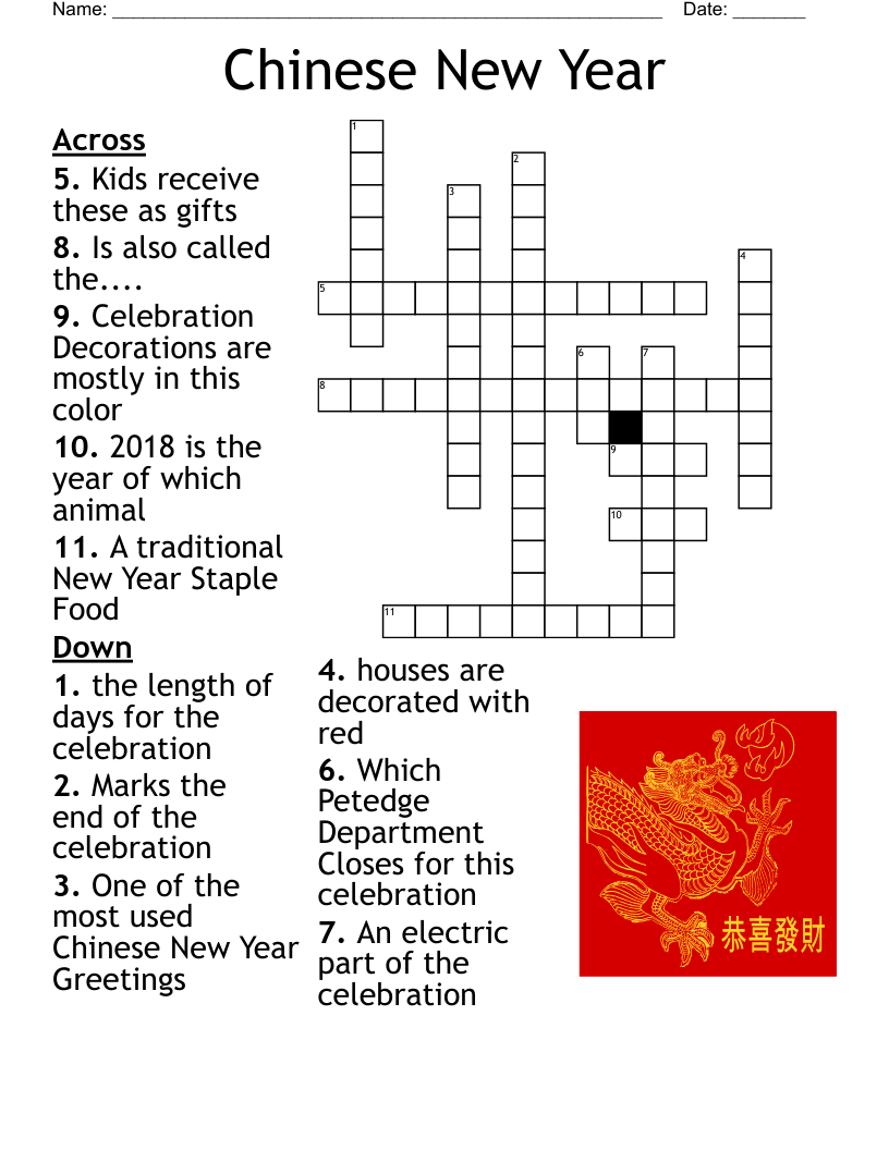 Chinese New Year Crossword WordMint