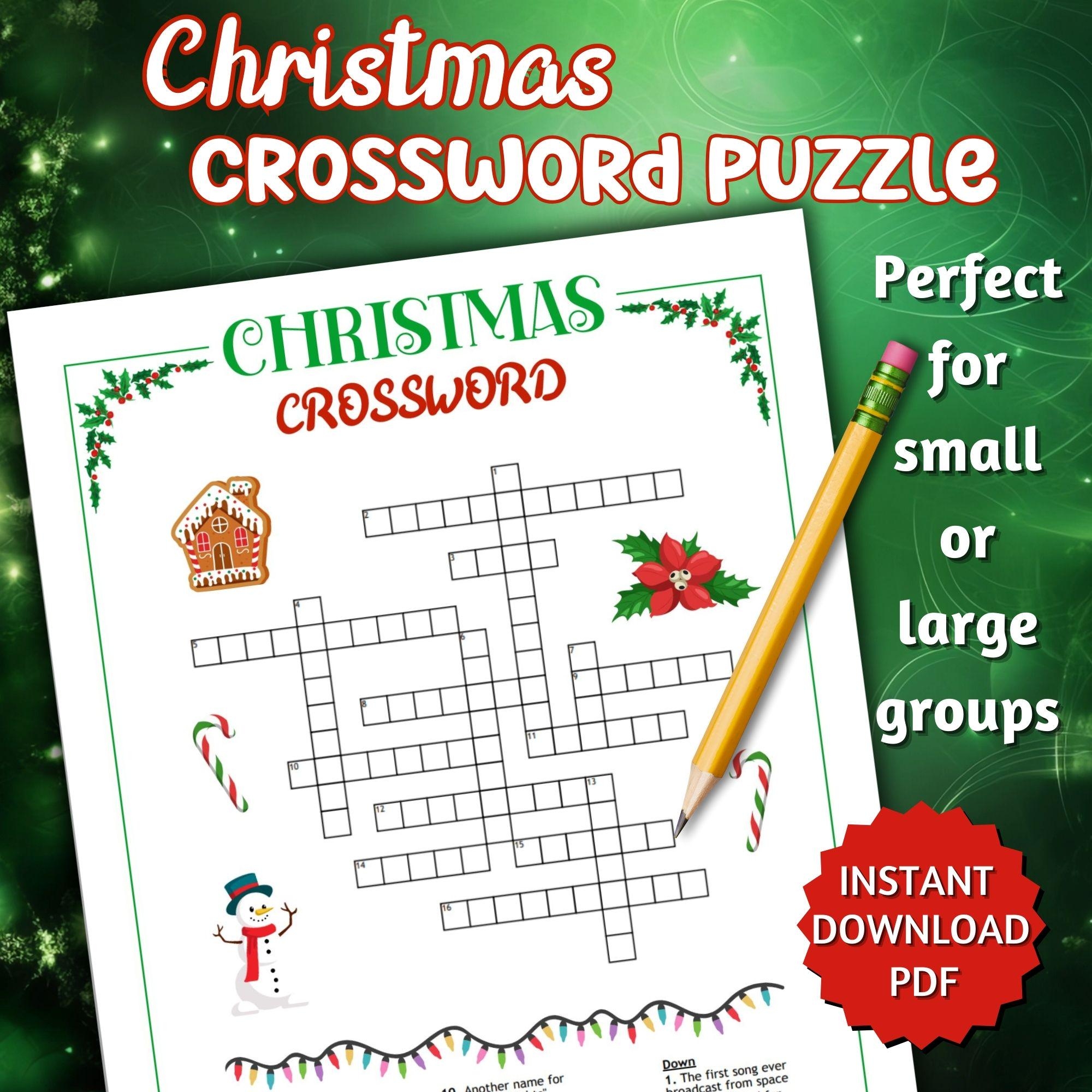 Christmas Crossword Puzzle Friendsmas Games Family Game Night Group Games Christmas Party Games Icebreaker Games Staff Games Etsy