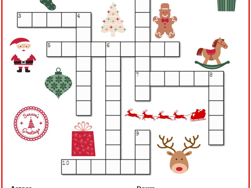 Christmas Crossword Puzzle Printable Thrifty Mommas Tips Worksheets Library