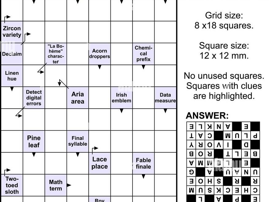 Clues in squares Crossword Puzzle Or Arrow Word Puzzle Else Arrowword Or Scanword Real Size Answer Included Stock Vector Image Art Alamy