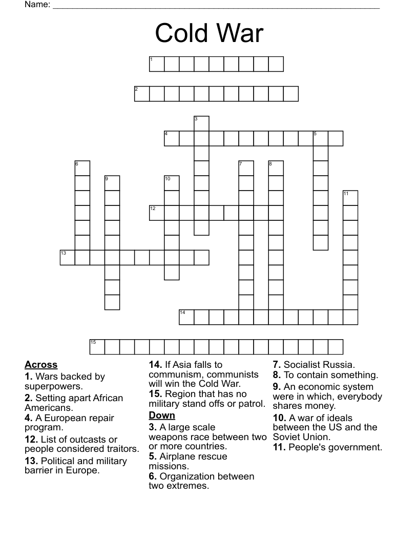 Cold War Crossword WordMint