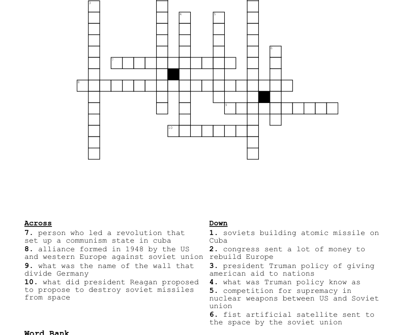 Cold War Crossword WordMint