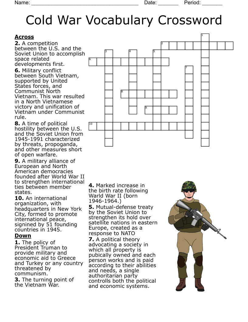 Cold War Vocabulary Crossword WordMint