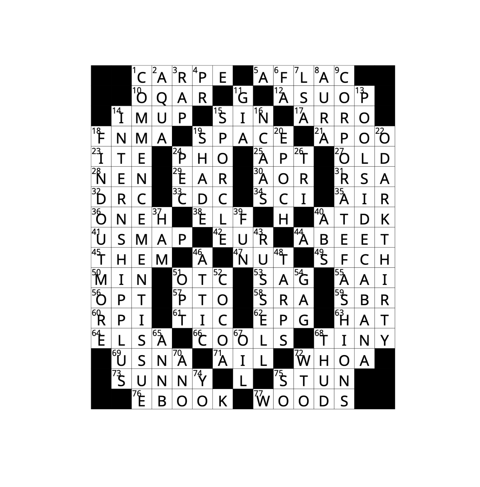 Crossword Answers 5 9 The Oberlin Review