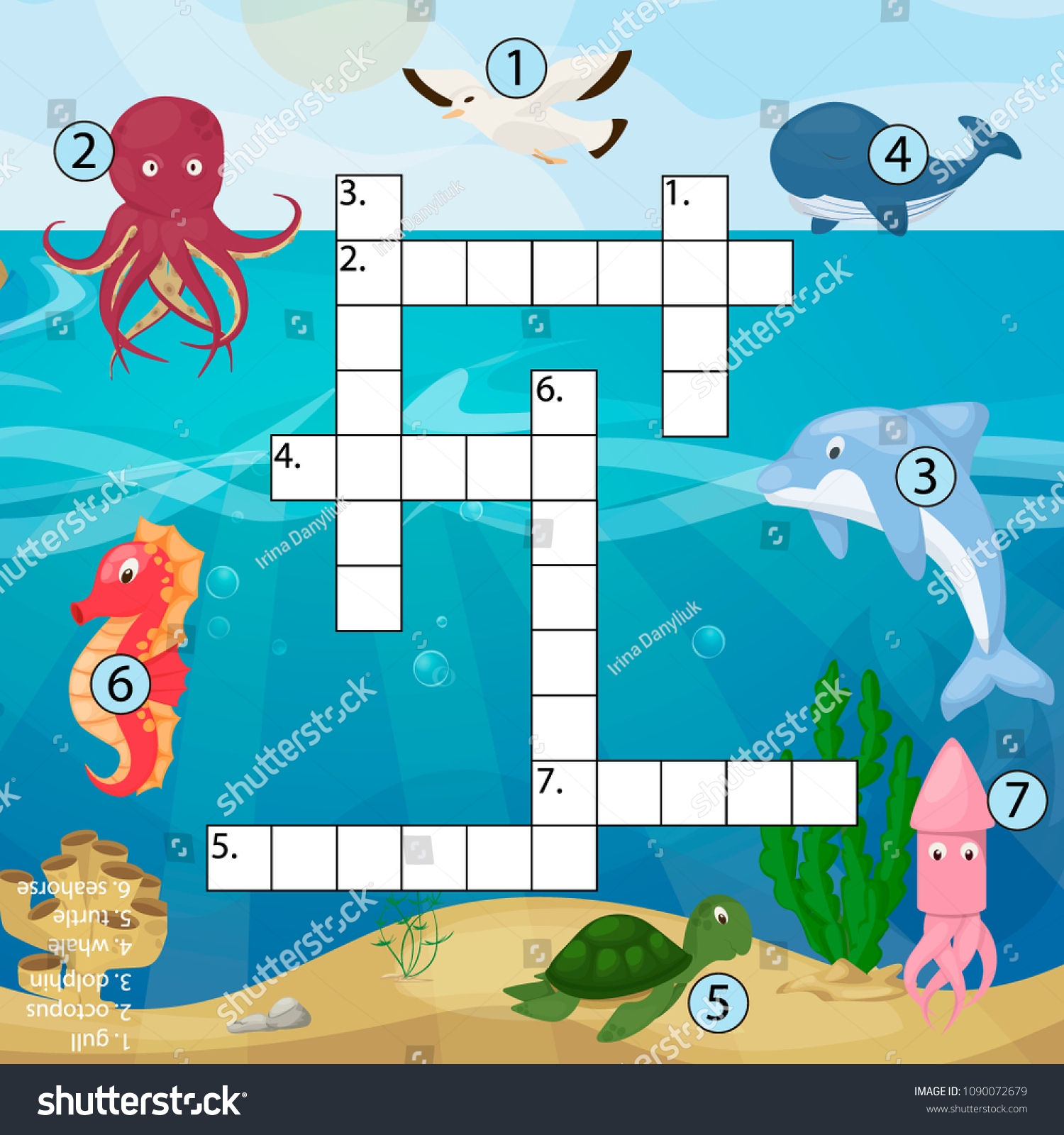 Crossword Kids Magazine Book Puzzle Game Stock Vector Royalty Free 1090072679 Shutterstock