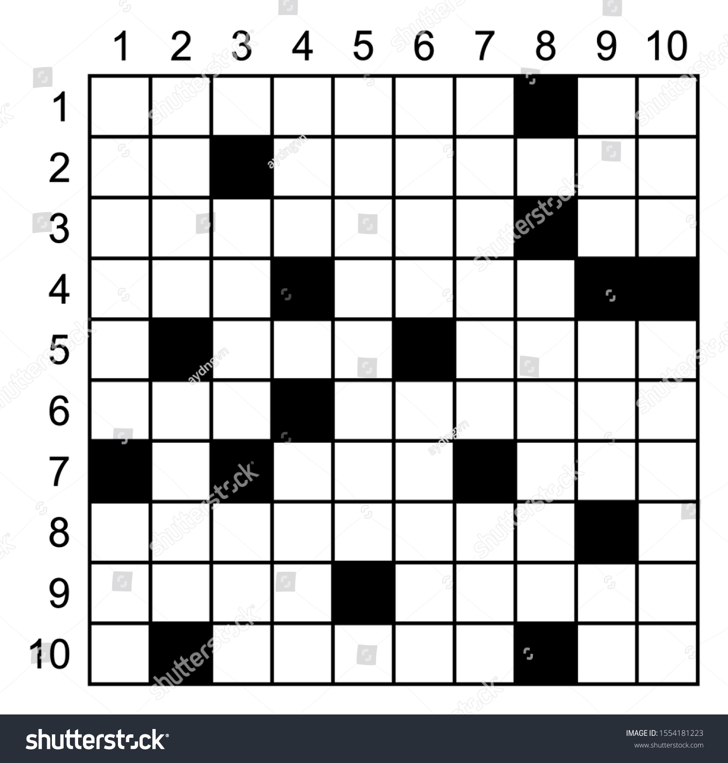 Crossword Puzzle Vector 10 X 10 Stock Vector Royalty Free 1554181223 Shutterstock